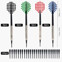 Set De Fléchettes à Pointe Souple SUPRROW – 12 Fléchettes 14g, 100 Pointes, 24 Ailerons, étui Inclus