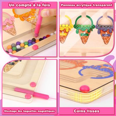 Couleurs et Chiffres Jouets Fille 3 4 5 Ans Jeux Montessori Labyrinthes