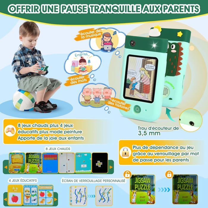 ARNSSIEN Appareil Photo Instantané,Appareil Photo Enfant avec vidéo HD