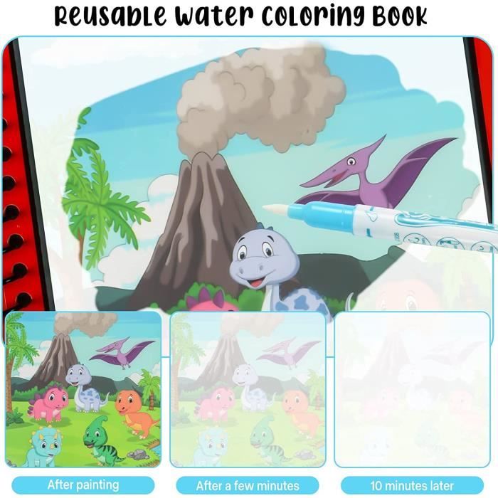 4 Pièces Livre de Dessin Magique de l'eau, Magic Water Book