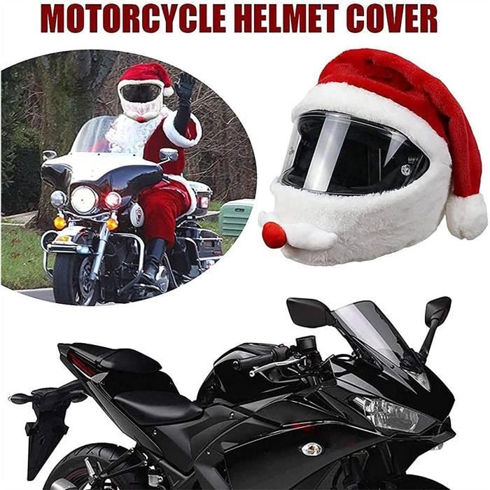 Couvre-casque de Noël, casque de moto du père Noël, couvre-casque de moto  du père Noël extérieur personnalisé housse de protection de casques de moto  complets pour la décoration d'halloween