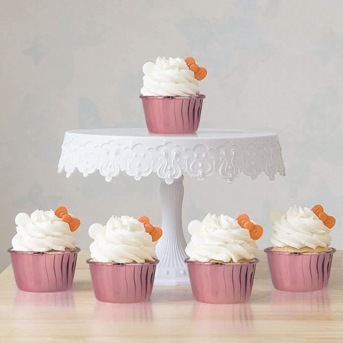 Caissette à cupcakes assorties rose clair et blanc - Anniversary House -  MaSpatule