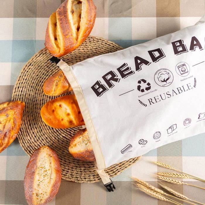 Sac à pain baguette réutilisable bagel sac de rangement pour pain sac en  coton biologique pour pain fait maison pour garder l 217 - Cdiscount Maison