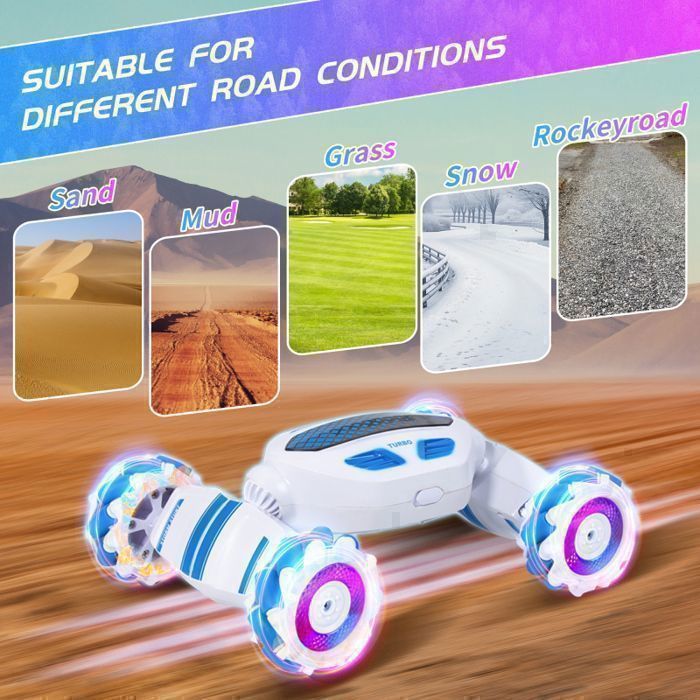 Voiture T?�l?�command?�e Tout Terrain,4WD Voiture T?�l?�command?�e avec la Main ,Musique Lumi?�re 