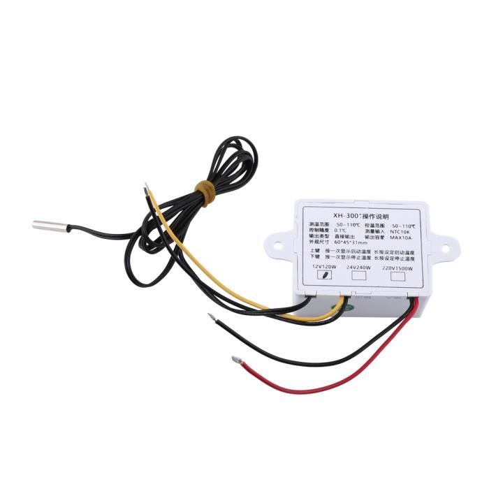 DONGKER XY-WT04 Thermostat numérique haute température, -99-999 ℃ 1 m, capteur de température thermocouple de type K, écran LCD, contrôleur de relais 10 A