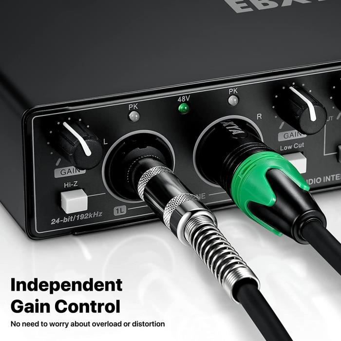 Audio Interface USB Noir, EBXYA Carte Son Externe Table de Mixage pour PC,  Micro, Interfaces Audio pour Home Studio avec Préampl2 - Cdiscount  Informatique