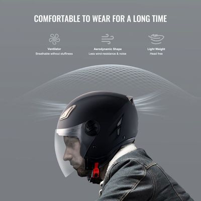 Casque Moto Demi-jet Avec Visière - Protection ABS, Ventilation Et Sangles Ajustables - Pour Scooter, Ville, Tout-terrain