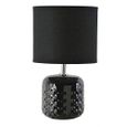 EXOTIC - Lampe de table - luminaire à poser, céramique noir, abat-jour coton noir, hauteur : 27 cm-0