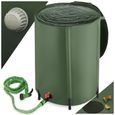TECTAKE Tonneau Récupérateur d'eau de pluie avec Robinet et protection anti-débordement Haut amovible - Vert-0