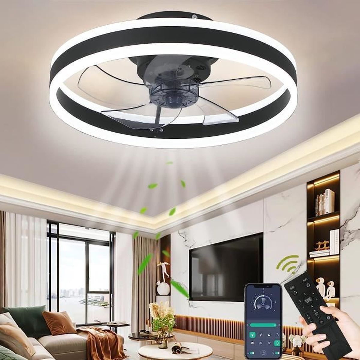 Ventilateurs de Plafond Avec Lampe et Plafonnier Dimming