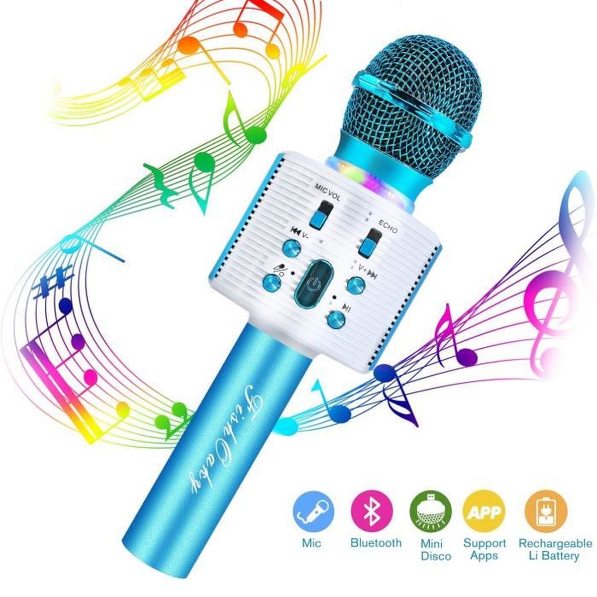 Letouch Microphone Karaoke Bluetooth sans Fil, pour Chanter