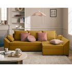 BEST MOBILIER Mike - canapé d'angle réversible - 4 places - convertible avec coffre - en velours - Jaune