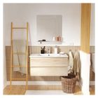 MOB-IN Meuble simple vasque 80cm décor chêne SORRENTO + vasque+robinet chromé+miroir
