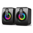 SEABUTY RGB Compact Enceinte PC 2.0 Compacte pour PC et Ordinateur Portable (6 Watt), USB Powered,3.5mm LED Lumineuse Monitor- Noir