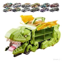 Camion transporteur de voiture, véhicules, ensemble de jeu, jouet éducatif, nouveauté, camion vert avec 12 voitures