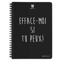 Carnet effaçable réutilisable A5 "Efface moi" + stylo - WhyNote Noir