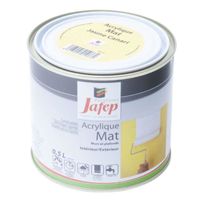 Peinture acrylique mate jaune canari - Jafep - 0,5L - Intérieur - Mur - Rendement 14 m²