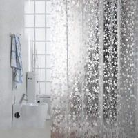 3D 180 x 180 cm Rideau de douche imperméable anti-moisissure antibactérien Salle de bain décor + 12 anneaux