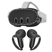 Pour Meta Quest 3 VR Protective Case Anti-drop Silicone Sleeve,Étui de protection en silicone pour Console VR/poignée Noir