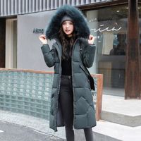 Veste d'hiver pour femmes pardessus chaud Slim fourrure à capuche zippée manteau plus épais Outwear