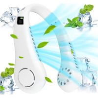 Ventilateur portable, USB mini ventilateur Voyage en plein air ventilateur de sport portable paresseux ventilateur de col-Blanc