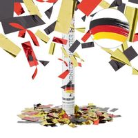 Lanceur de confettis canon cotillon 40 cm décoration portée 8 m drapeau allemand, noir rouge jaune