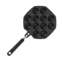TMISHION poêle à crêpes 12 cavités en aluminium antiadhésif Takoyaki Grill Pan Plate Octopus Ball / Pancake Maker Moule de