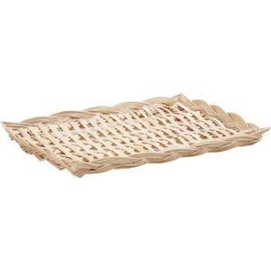 Plateau Repas Service Rectangulaire Rotin 43x29x4.5cm Avec Poignées - Décoration Naturelle