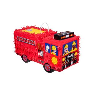Piñata Piñata camion de pompier 43 x 24 cm - Rouge