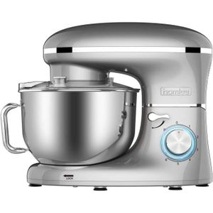 Bol en Inox 5L Robot P/étrin Multifonction P/étrisseur Professionnel Robot de Cuisine avec Fouet HB2 8 Vitesses avec Fonction Pulse Batteur et Crochet Robot P/âtissier