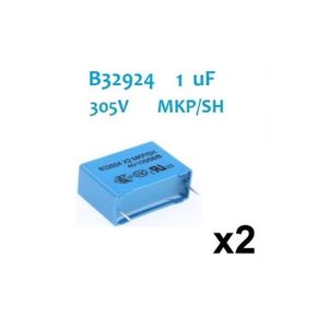 2pcs b32924 x2 mkp capacitor 1.5µf 1.5uf 305v p.27 5 