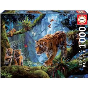 PUZZLE Puzzle - EDUCA - 1000 pièces - Animaux - Tigres su