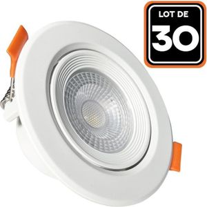 Spot LED Encastrable - Lampe Plafond Orientable 50° pour ampoules LED 12 Spots  LEDs Ronds 7