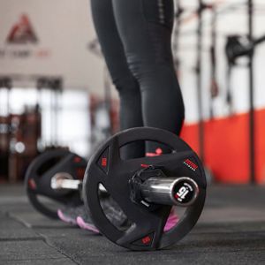Paire De Disques Haltères Fitness Gear 5 Lb - Poignée 2 Pouces - Gris