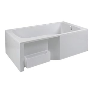 BAIGNOIRE - KIT BALNEO Tablier pour bain-douche Malice - Jacob Delafon - Aluminium laqué blanc - 170x90 cm