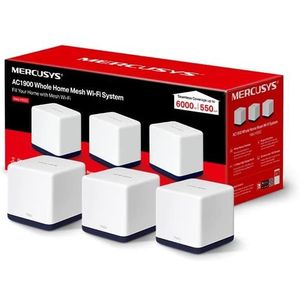 MODEM - ROUTEUR WiFi Mesh AC1900 Mbps - Mercusys Halo H50G(3-Pack) - Couverture 550 - 3 Ports Gigabit Ethernet - Beamforming