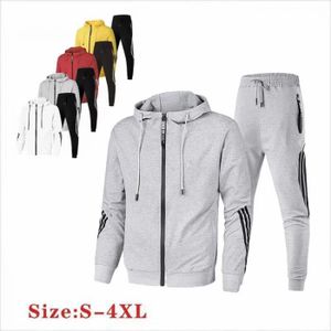 SURVÊTEMENT Ensemble de Sport Jogging - Marque - Slim-fit à Rayures - Taille Elastique - Homme