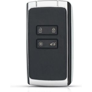 KASER Coque Clé Télécommande Plip Compatible pour Renault Megane 4 Kadjar  Espace 5 Remplacement de 4 Boutons Keyless avec Porte-clés en Cuir