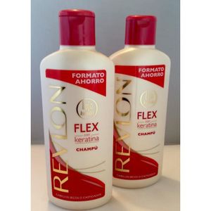 SHAMPOING Lot de 2 Revlon Flex Keratine Shampoing Soin Cheveux Abîmés Cheveux Secs