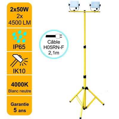 Proiettore LED Portatile Da Cantiere, Luce Da Esterno Con Cavo, Economico, Nuovo