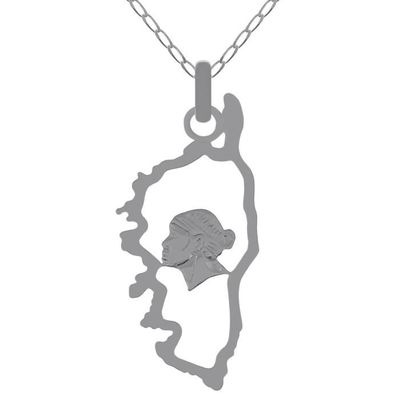 Pendentif Carte De Corse En Argent Massif 925 - Sans Nickel, Cadeau Unique
