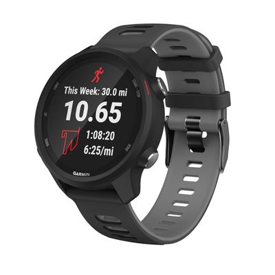 Bracelet Silicone Souple Noir 24mm Compatible Suunto Spartan Sport, Suunto 9 Baro, Suunto 9, D5, 7 – Confortable Et Résistant à L'Eau
