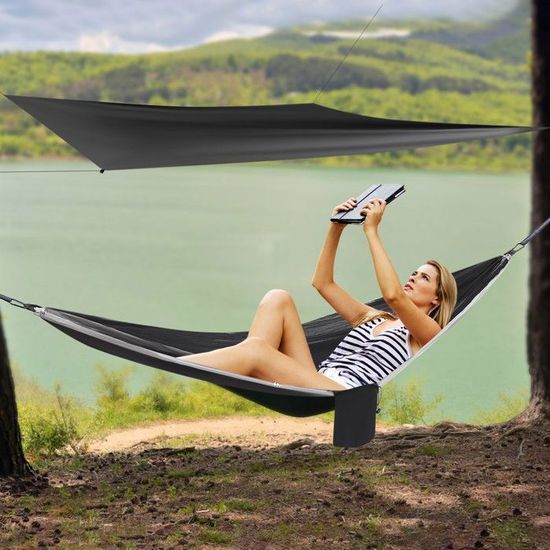 HAMAC,LIGHT GREEN--Grand Hamac De Camping Avec Moustiquaire Pour 2