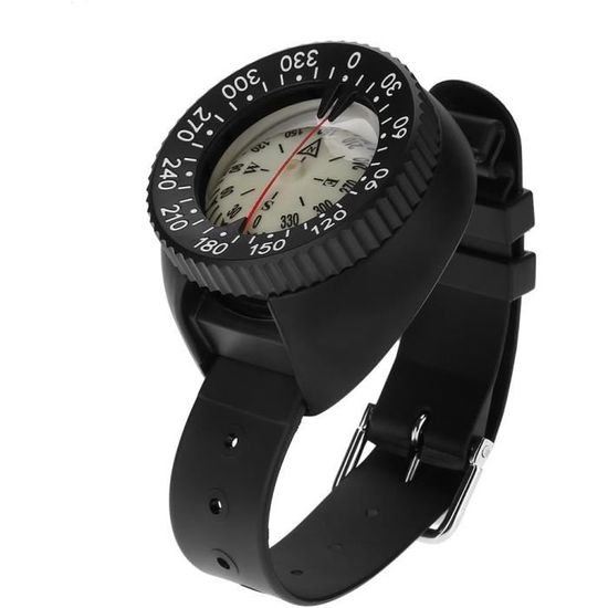 Boussole De Poignet Étanche Pour Plongée - ABS Luminescent, Bracelet Réglable, 50m Résistance