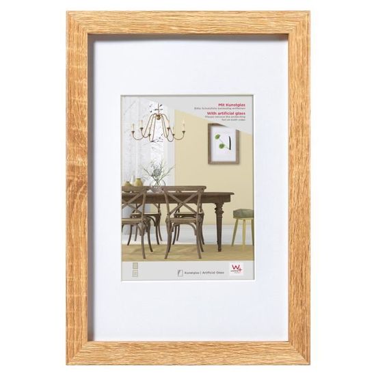 Cadre Photo Sur Mesure En Bois (chêne, Pin) - Verre Acrylique De Sécurité - Couleurs Noir, Blanc, Bois Naturel - Pour Format A3 - Moderne