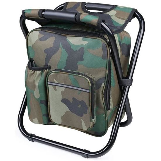 Tabouret De Camping Pliable Avec Sac De Transport - Léger, Vert, Capacité 200 Lbs