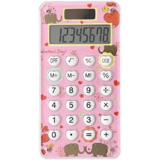 Calculatrice De Poche Cartoon Violette - Mini, Portable, 8,5x5,5x2 Cm - Pour école, Bureau, étudiants