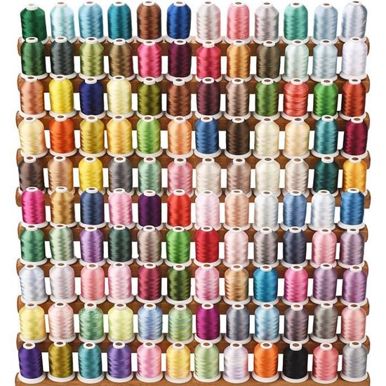 New Brothread 32 Bobines Fil à Broder Polyester 1000M - Couleurs Similaires Janome RA - Kit Assortiment 1 Pour Machine à Broder