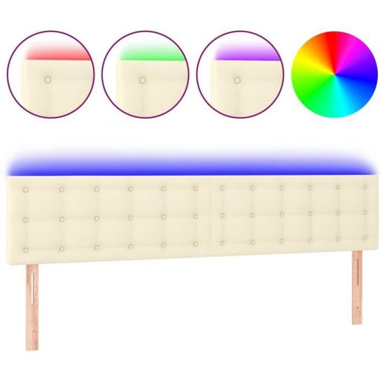 Tête De Lit Led VidaXL Tête De Lit à LED Blanc 100x5x78/88 Cm Similicuir - La Poste Tête De Lit Réglable