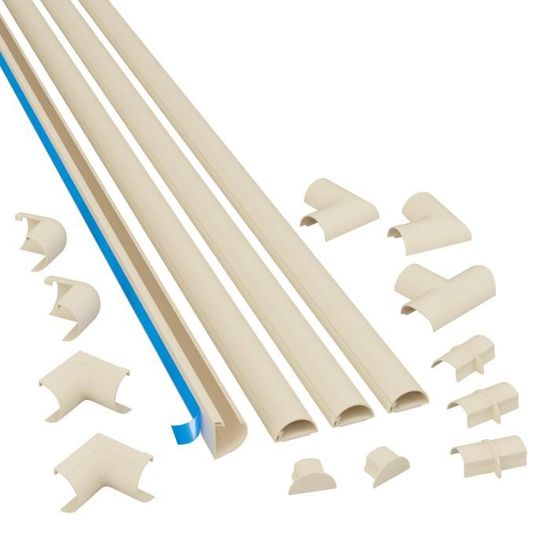 D-Line Kits de Goulottes, Cachez et Protégez les Câbles Facilement,  Goulotte Décorative, Crème - 10 x 40cm Longueurs (4 mètres) - 30x15mm